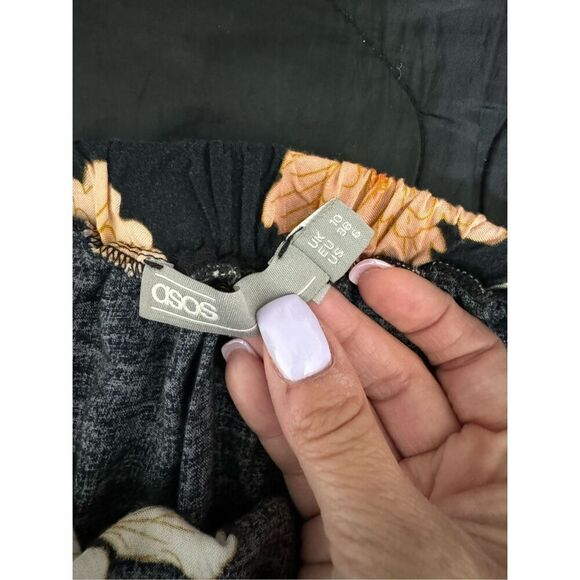 ASOS Skirt Womens Size 6 Black Floral Print Mini Skirt Viscose Flowy Summer - Picture 5 of 11